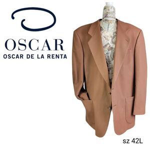 Oscar De La Renta Vintage Brown Lightweight Blazer 2 Button Jacket Coat